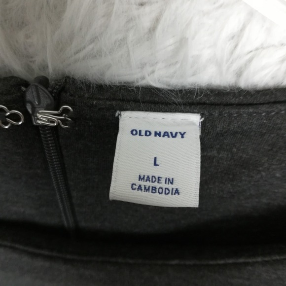 Old Navy Womens Dress Sheath Above‎ Knee Sleeveless Charcoal Gray Heather L New - Picture 6 of 10